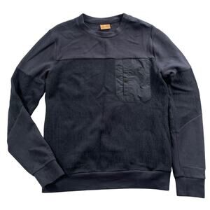 Gallery by Mos Mosh Sweater Mens L Navy Blue Moore Sweat Combi Crew Cotton Blend